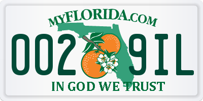 FL license plate 0029IL