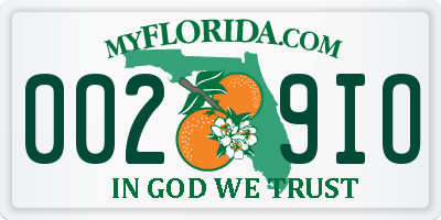 FL license plate 0029IO