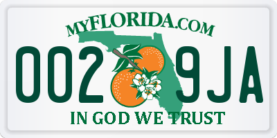 FL license plate 0029JA