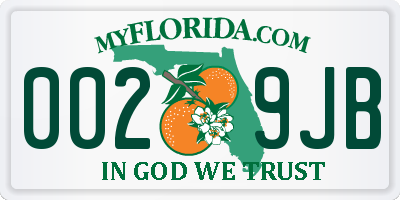 FL license plate 0029JB