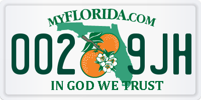FL license plate 0029JH