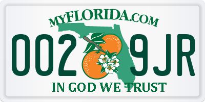 FL license plate 0029JR