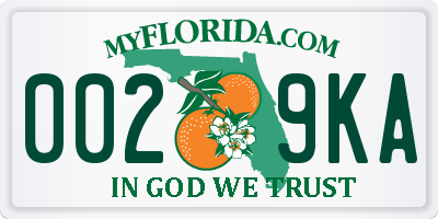 FL license plate 0029KA