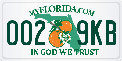 FL license plate 0029KB