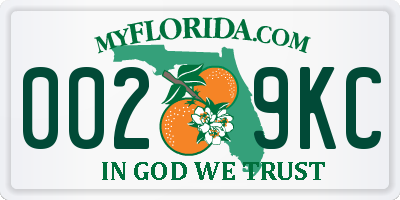 FL license plate 0029KC