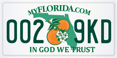 FL license plate 0029KD