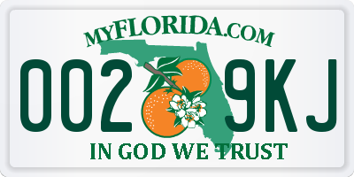 FL license plate 0029KJ