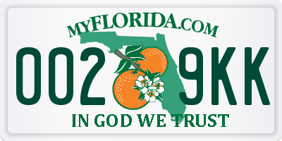 FL license plate 0029KK