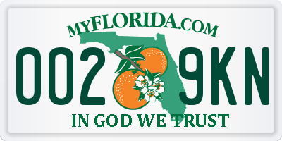 FL license plate 0029KN