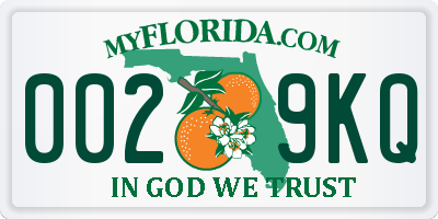 FL license plate 0029KQ