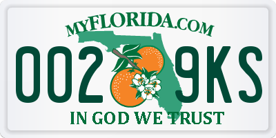 FL license plate 0029KS