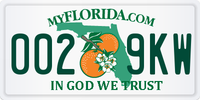 FL license plate 0029KW