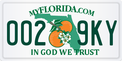 FL license plate 0029KY