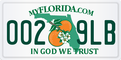 FL license plate 0029LB