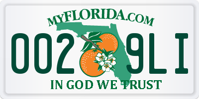 FL license plate 0029LI