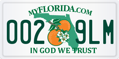 FL license plate 0029LM