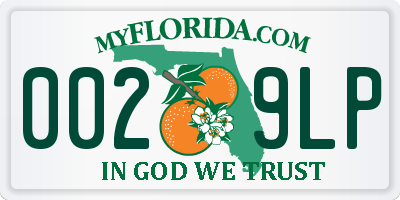 FL license plate 0029LP