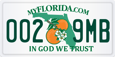 FL license plate 0029MB