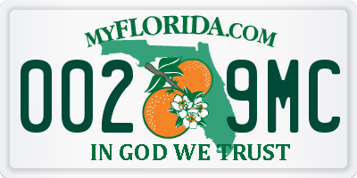 FL license plate 0029MC
