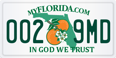 FL license plate 0029MD
