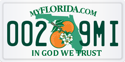 FL license plate 0029MI