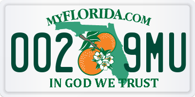 FL license plate 0029MU
