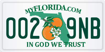 FL license plate 0029NB