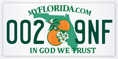 FL license plate 0029NF