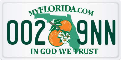 FL license plate 0029NN