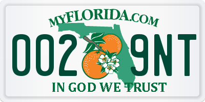 FL license plate 0029NT