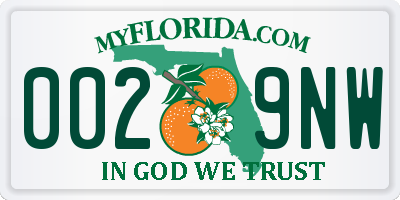 FL license plate 0029NW