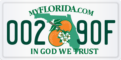 FL license plate 0029OF