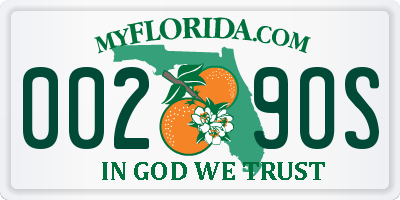 FL license plate 0029OS