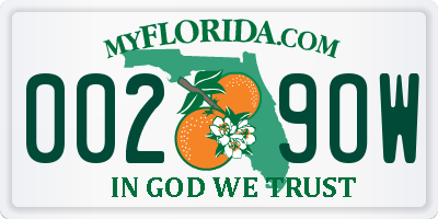 FL license plate 0029OW