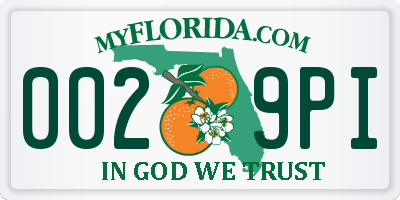 FL license plate 0029PI