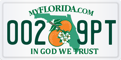 FL license plate 0029PT