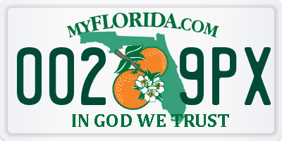 FL license plate 0029PX