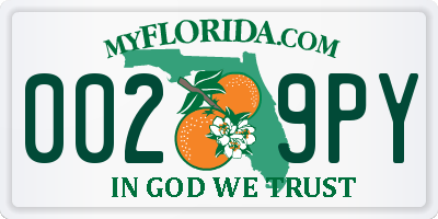 FL license plate 0029PY