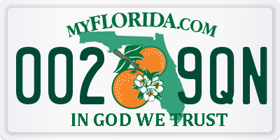 FL license plate 0029QN