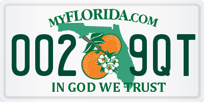 FL license plate 0029QT