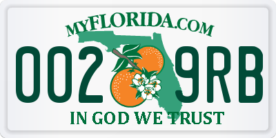 FL license plate 0029RB