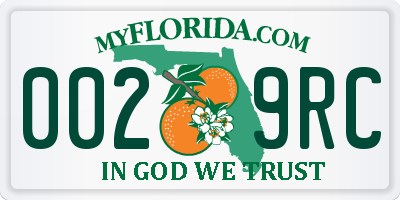 FL license plate 0029RC