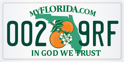 FL license plate 0029RF