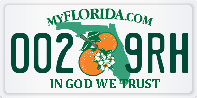 FL license plate 0029RH