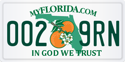FL license plate 0029RN