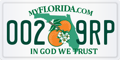FL license plate 0029RP