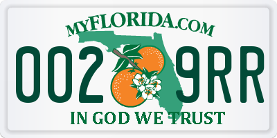 FL license plate 0029RR