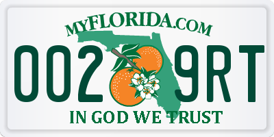 FL license plate 0029RT