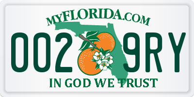 FL license plate 0029RY