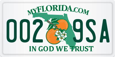 FL license plate 0029SA